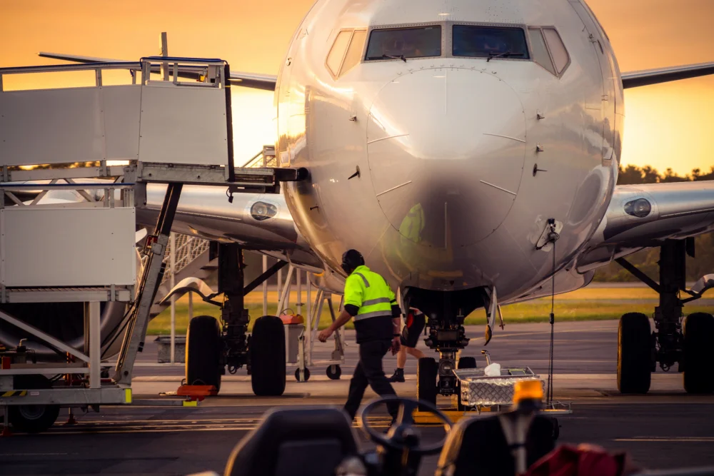 emissão de carbono em avião