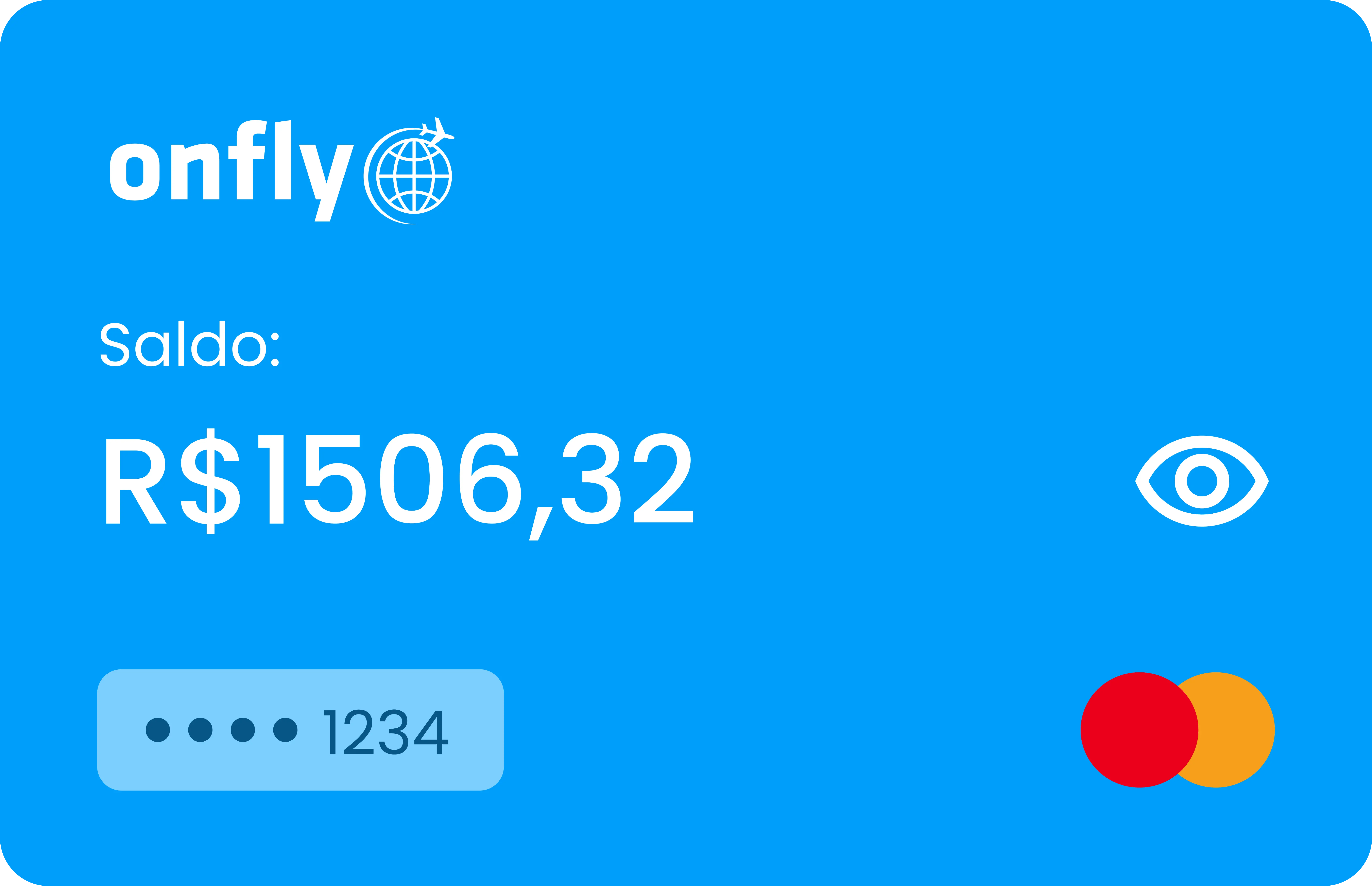 Cartão Onfly com saldo R$1.506,32